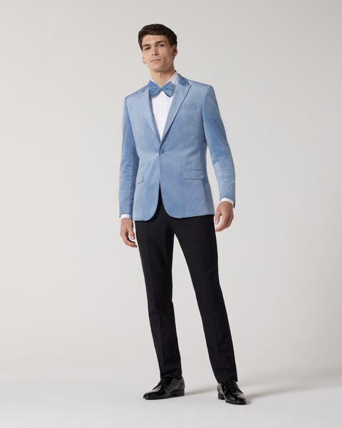 Velvet Bow Tie, Chalk Blue, hi-res